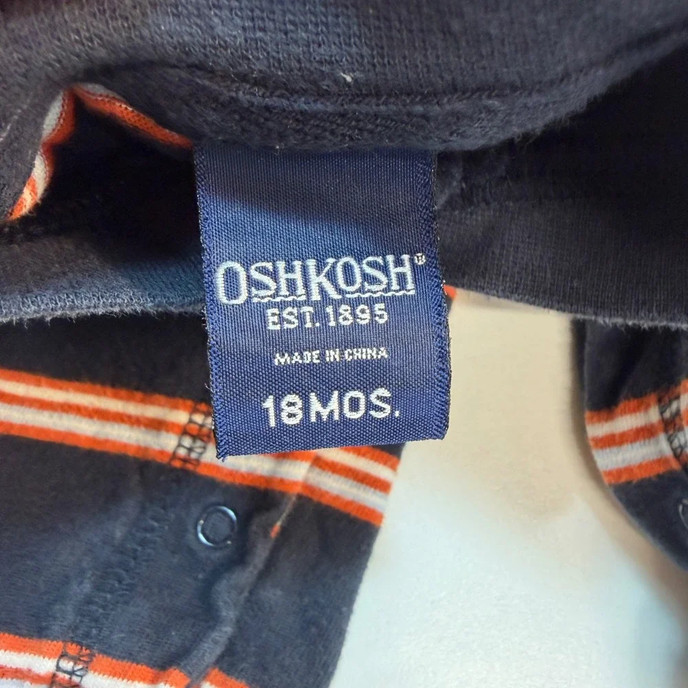 OshKosh B'gosh Baby Boys Football Striped Romper 18 Months One Piece Lot Vintage